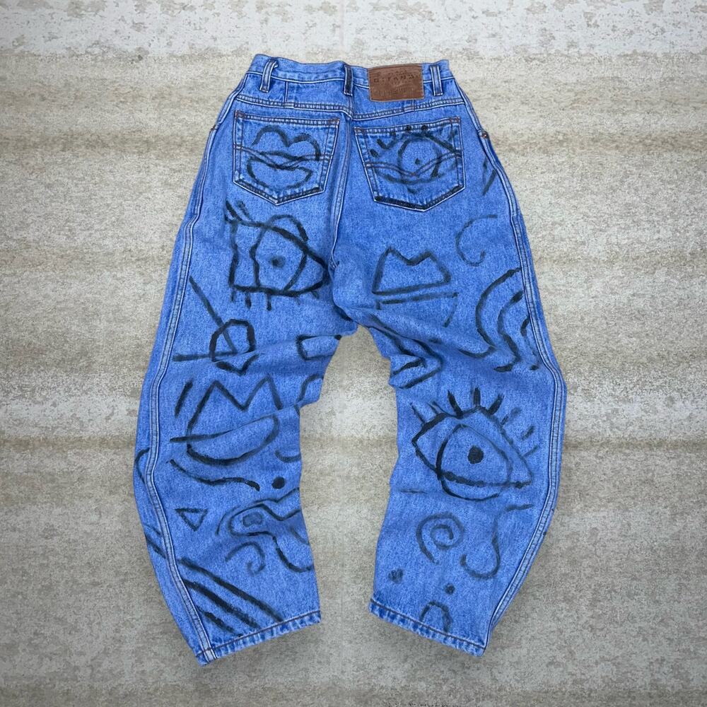 Vintage Y2K Skater Jeans Womens 8 Baggy Tapered Medium Wash Ankle Denim Rap